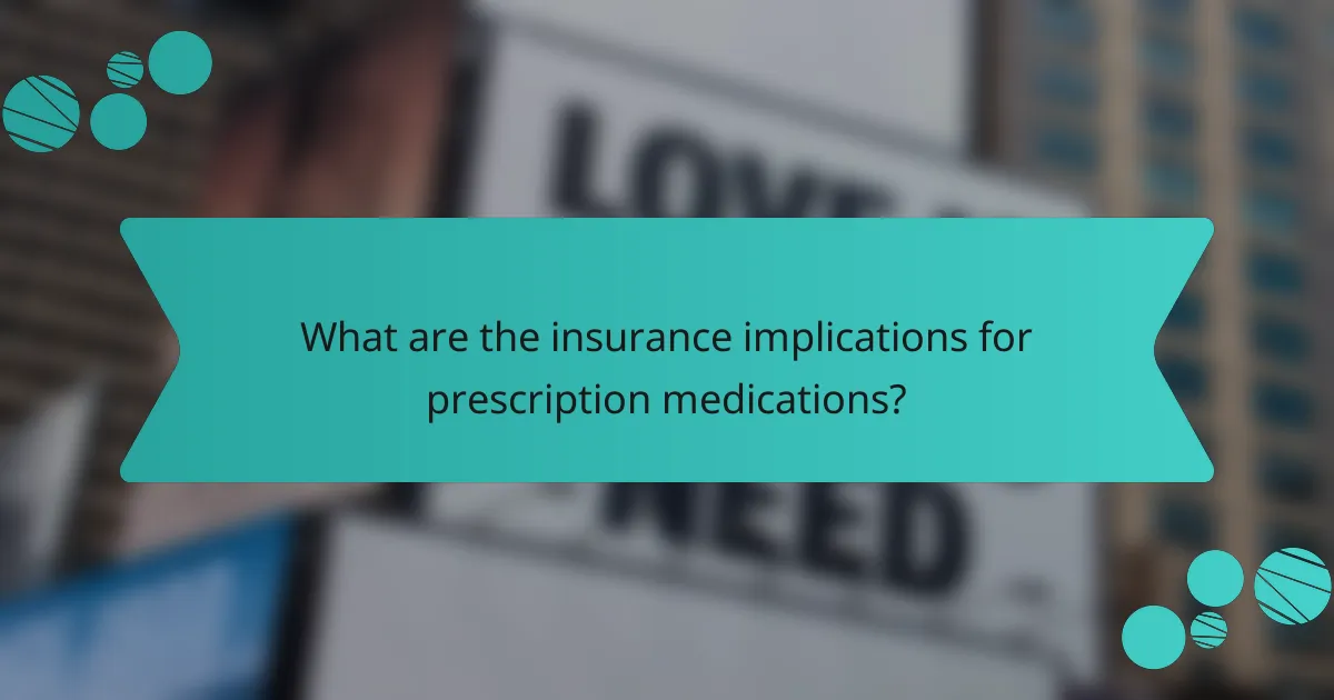 What are the insurance implications for prescription medications?