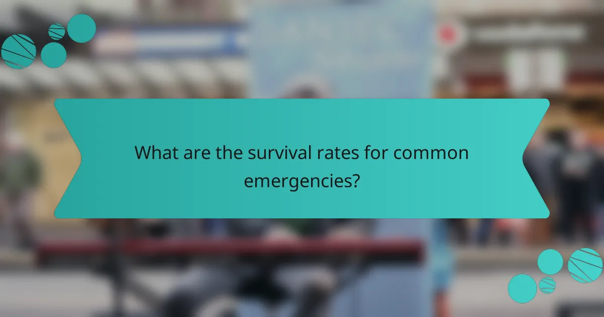 What are the survival rates for common emergencies?